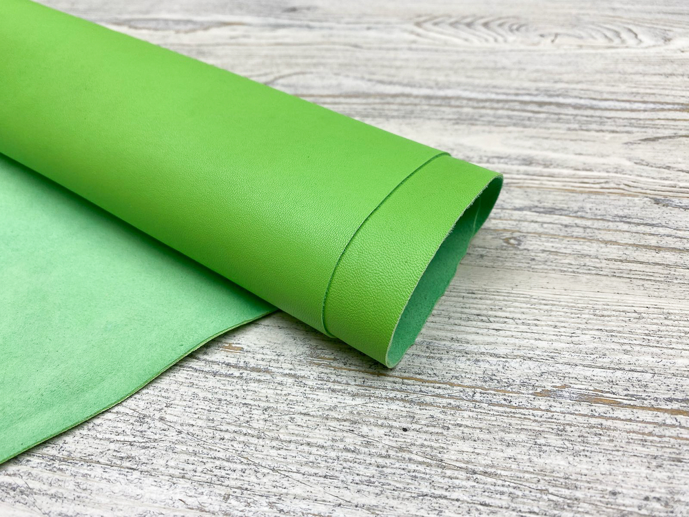 Кожа Neon Green тонкая натуральная овчина