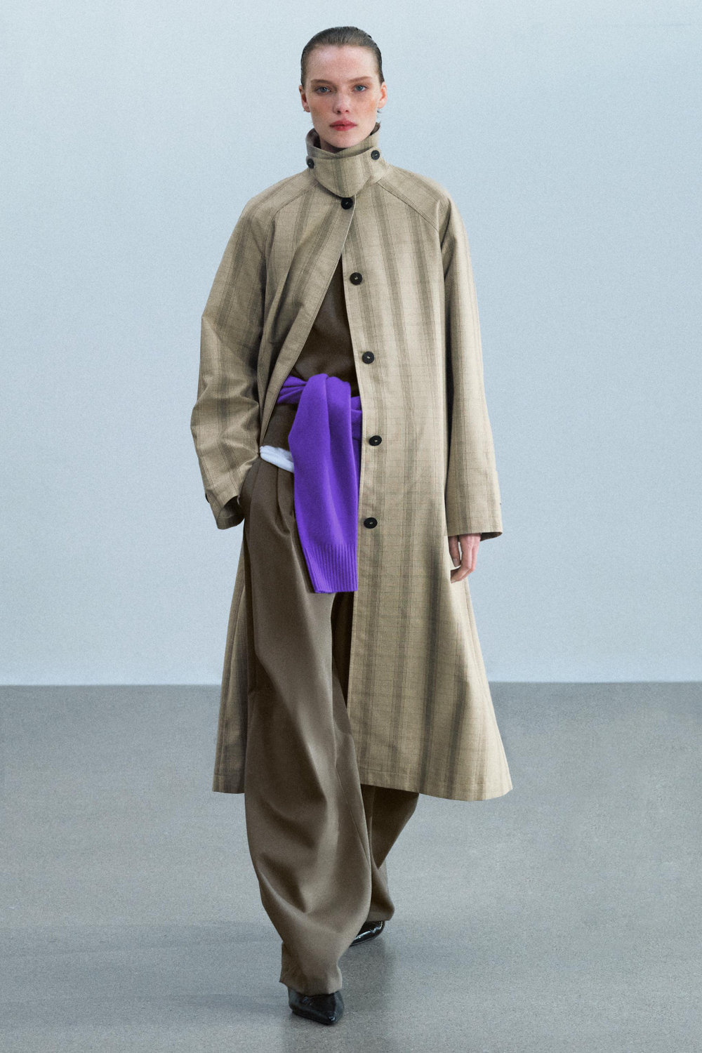 ДЛИННЫЙ ТРЕНЧ В КЛЕТКУ — ZW COLLECTION — ZARA