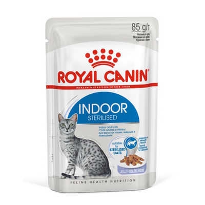 Пауч Royal Canin Indoor Sterilised для взрослых кастрированных и стерилизованных кошек, живущих в помещении, кусочки в желе