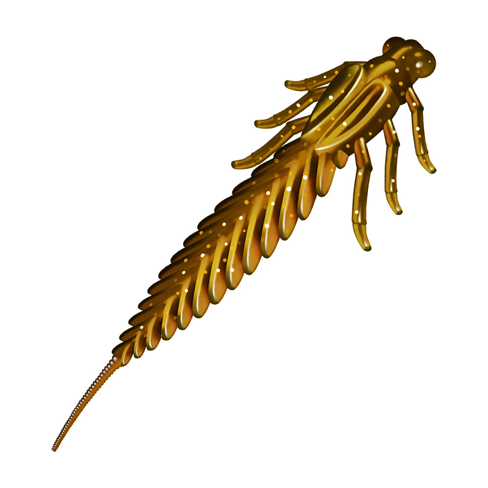Приманка ZUB-LARVA  80мм(3,2")-5шт, (цвет 911) машинное масло с блестками
