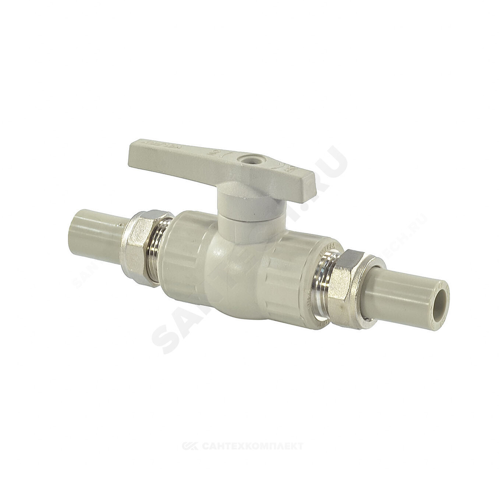 Кран шаровой PP-R полнопроходной серый Дн 32х1 1/4" VALFEX 20246032Г