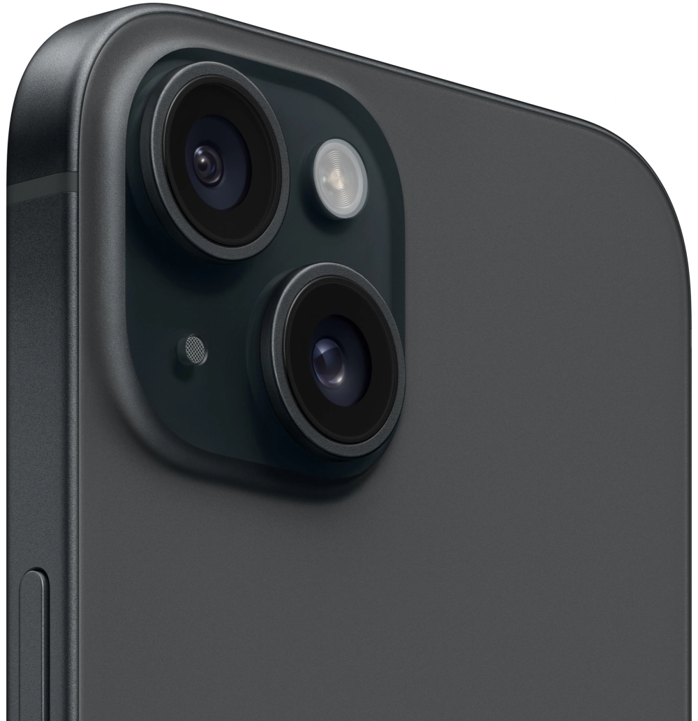Смартфон Apple A3090 iPhone 15 128Gb черный моноблок 3G 4G 1Sim 6.1" 1179x2556 iOS 17 48Mpix 802.11 a/b/g/n/ac/ax NFC GPS GSM900/1800 Protect