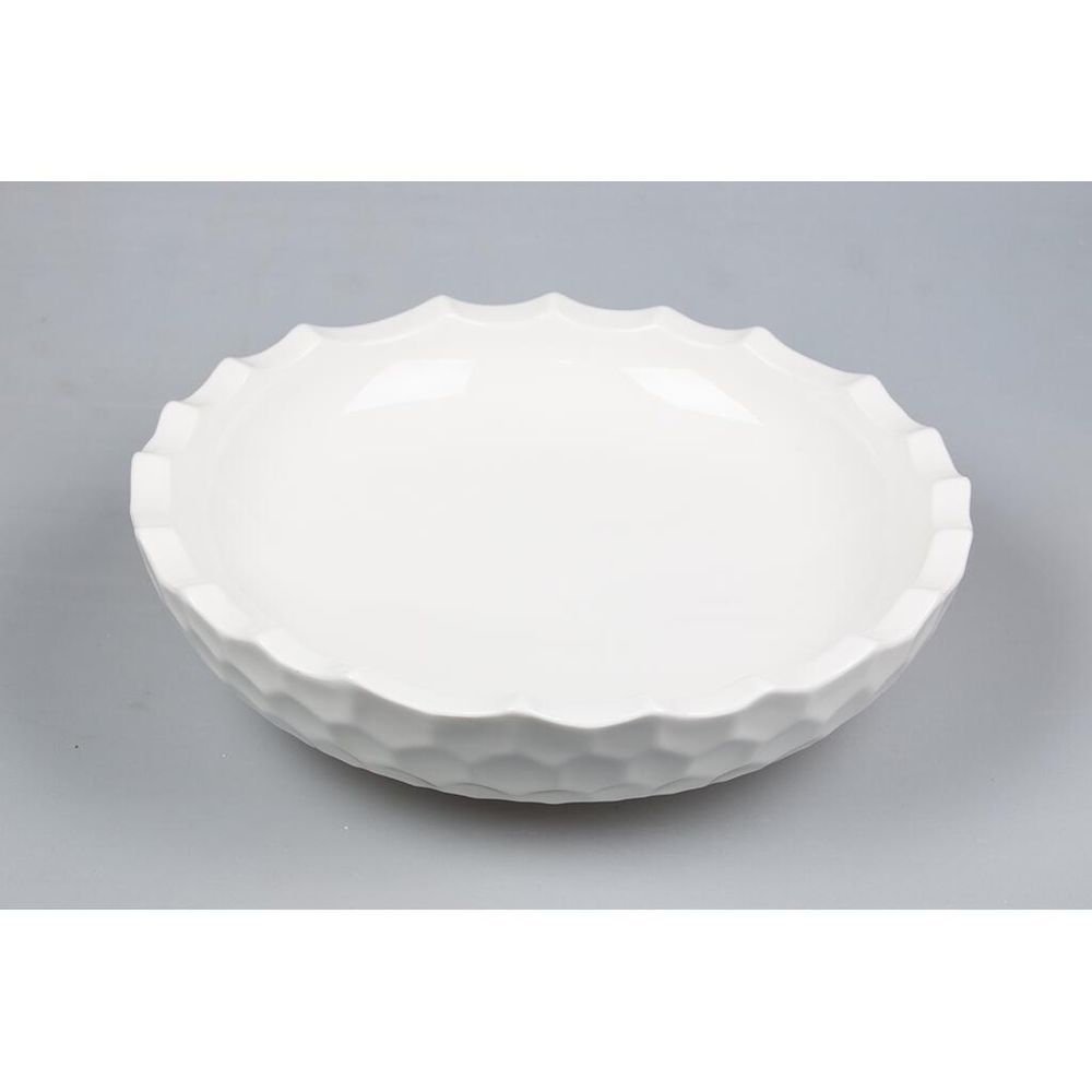 Салатник 2000 мл d 32,5 см h9,5 см Crush Honeycombs белый фарфор P.L. Proff Cuisine [1]