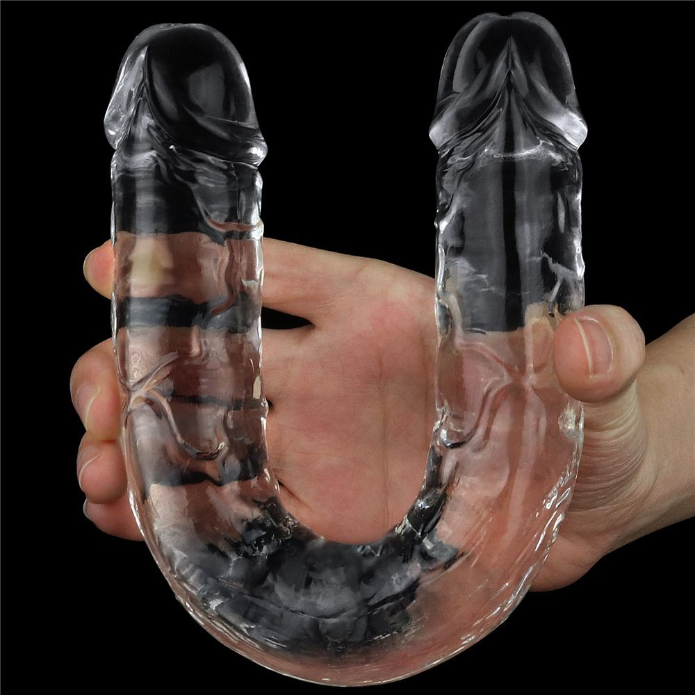 Прозрачный двусторонний фаллоимитатор Flawless Clear Double Dildo - 30 см. (Цвет: прозрачный)