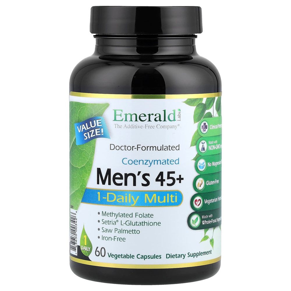 Emerald Laboratories, мультивитамины для мужчин старше 45 лет, 1 раз в день, 60 растительных капсул