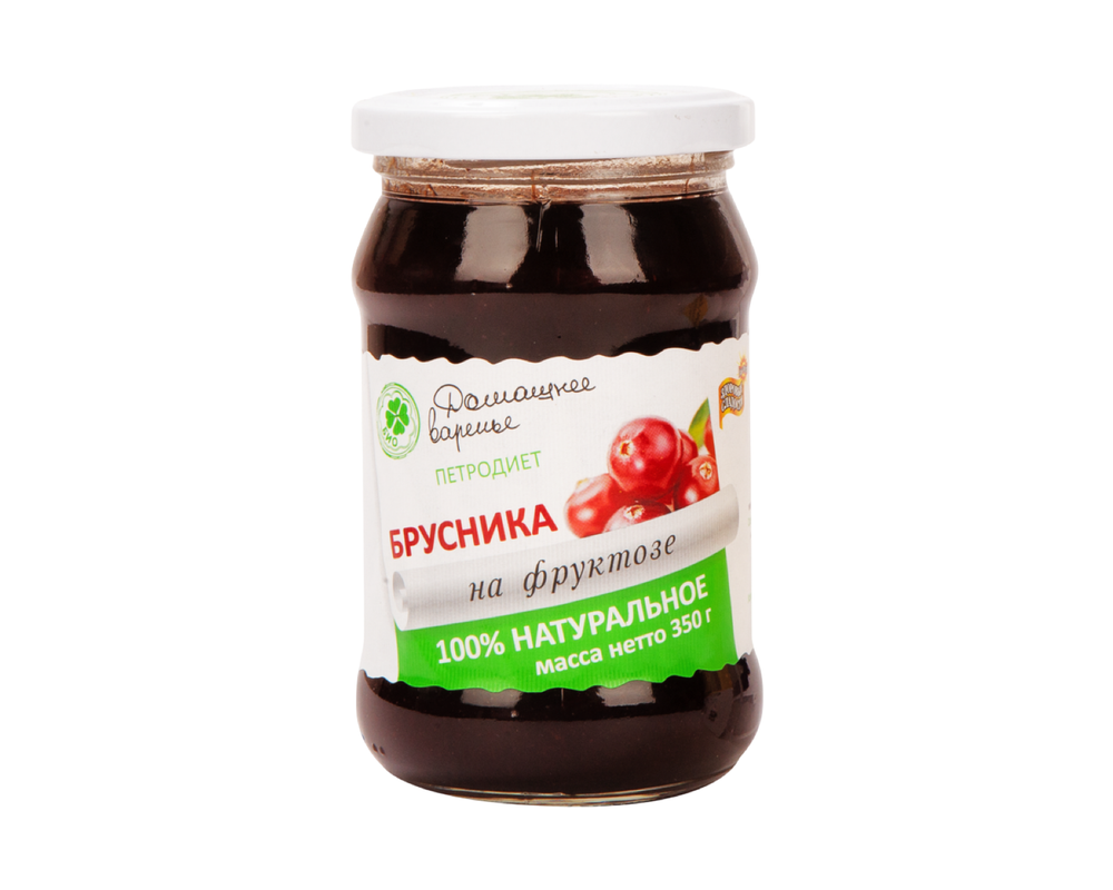 Варенье ДОМАШНЕЕ-ПЕТРОДИЕТ Брусничное на фруктозе 350 гр