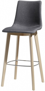 Стул барный с обивкой Scab Design Natural Zebra Pop, натуральный бук, серый