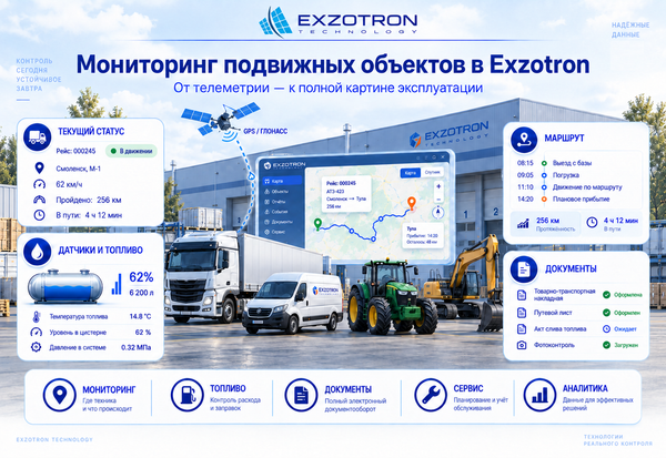 Мониторинг подвижных объектов в Exzotron