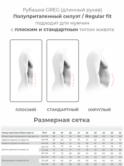 Сорочка GREG Regular fit 720/139/LV/Z "База"