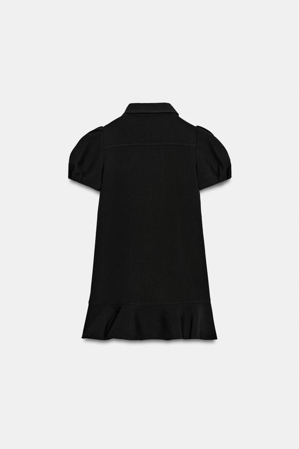 ZARA КОРОТКОЕ ПЛАТЬЕ С РУКАВАМИ СО СКЛАДКАМИ, ЧЕРНЫЙ