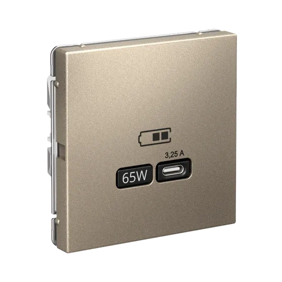 Розетка с USB C Systeme Electric ArtGallery Шампань GAL000527