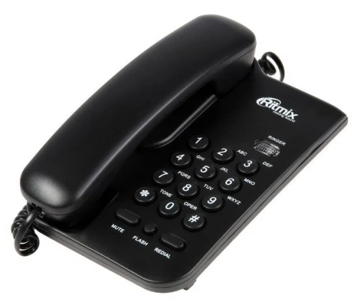 Телефон кнопочный стационарный RITMIX RT-311 черный