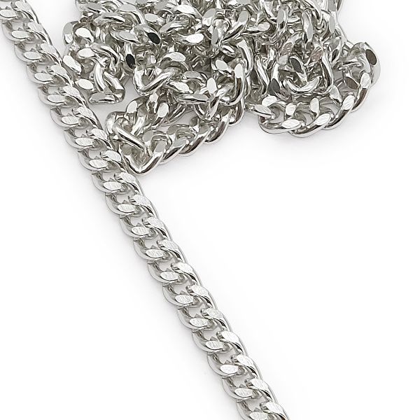 Цепь декоративная алюминий 5.4х4.4 мм, 10 метров, никель, К18601