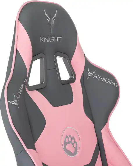 Кресло игровое Knight Catzy серый/розовый экокожа с подголов. крестов. пластик пластик белый