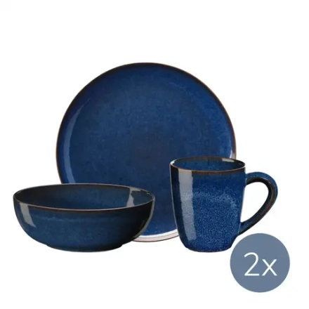 ASA Набор для завтрака Saisons Midnight Blue на 2 персоны (6 шт.) 27141119 + 27303119 + 27061119