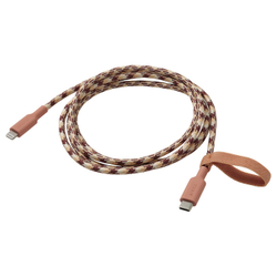 IKEA LILLHULT  (ИКЕА ЛИЛЛХУЛТ)  -  USB-C на lightning - розовый/бежевый 1.5 м