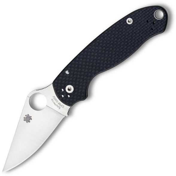Цена наНож складной Para 3 Spyderco 223CF90VP, сталь Crucible CPM® S90V™(420V) Satin Plain, рукоять карбон, чёрный