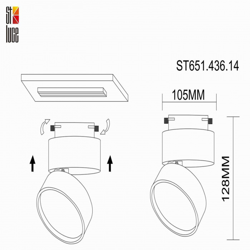 Трековый светодиодный светильник ST Luce ST651.436.14, 14W 3000K