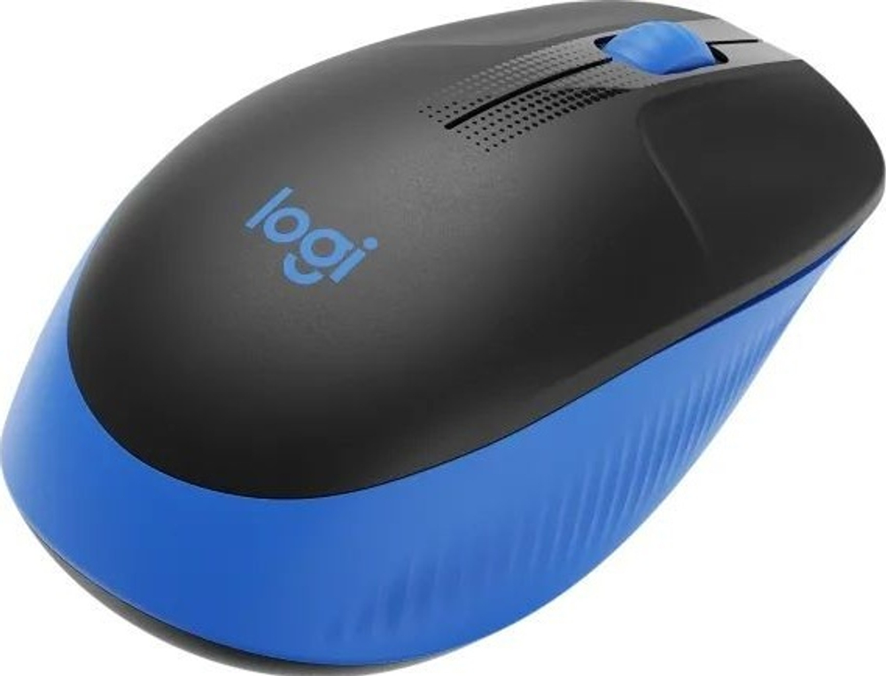 Мышь беспроводная Logitech M190, 1000dpi, черный-синий, Retail, радиоканал, AA (910-005925)