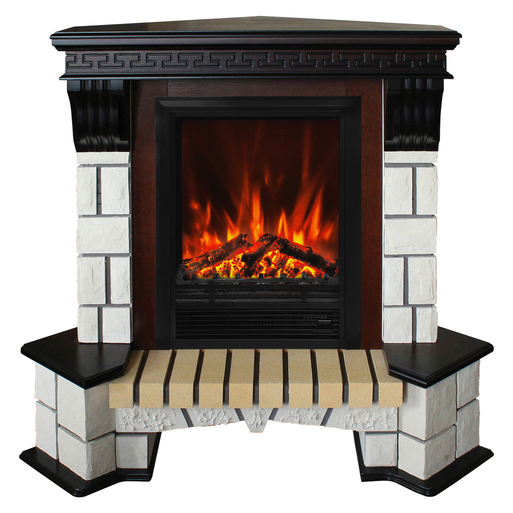 Каминокомплект Real Flame Stone Corner AO с очагом Eugene (угловой)