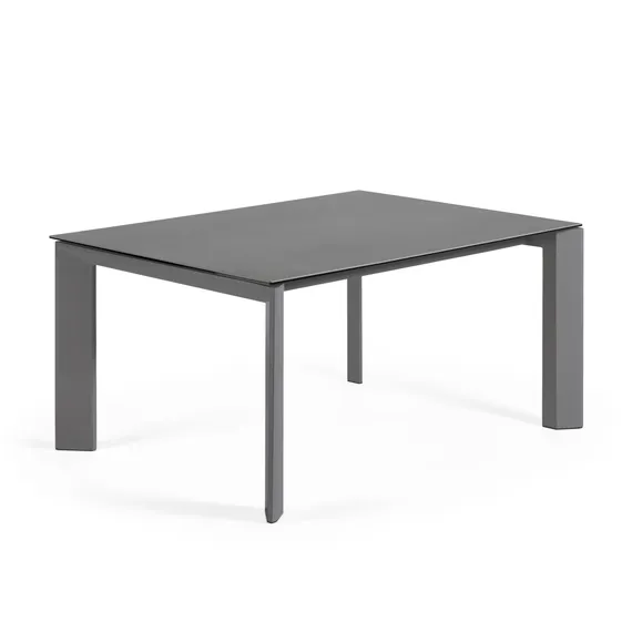 Раздвижной стол Axis 160-220x90 см, черная керамика, черный каркас