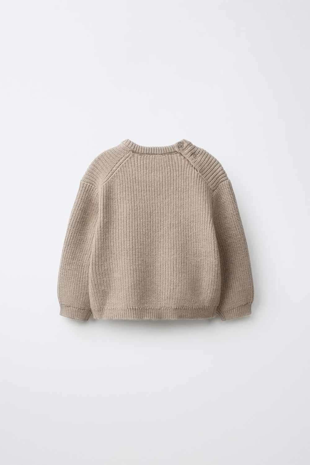 ZARA СВИТЕР ИЗ ЖЕМЧУЖНОГО ТРИКОТАЖА С НАШИВКОЙ, РЫЖЕВАТО-КОРИЧНЕВЫЙ