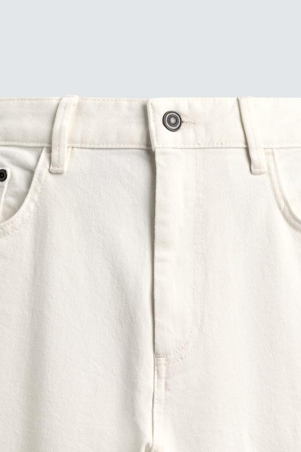 ZARA БРЮКИ STRAIGHT FIT С ЗАНИЖЕННОЙ ТАЛИЕЙ, ЖЕЛТОВАТО-БЕЛЫЙ