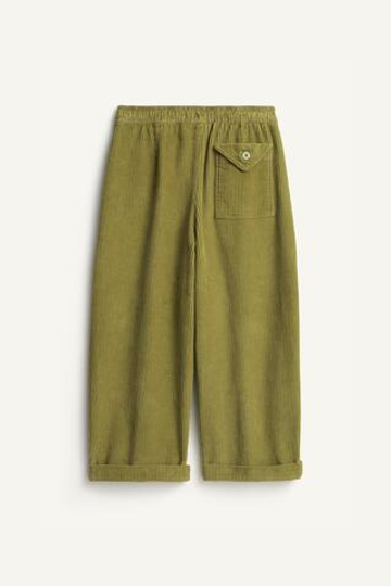 ZARA ВЕЛЬВЕТОВЫЕ БРЮКИ - LIMITED EDITION, ЗЕЛЕНЫЙ