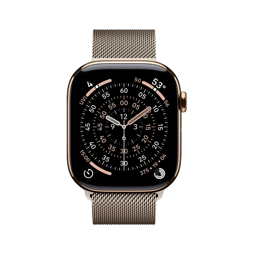 Умные часы Apple Watch Series 11 GPS + Cellular, 46mm, Gold Titanium Case with Natural Milanese Loop