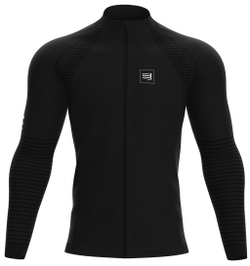 Мужская теннисная кофта Compressport Seamless Zip Sweatshirt - black