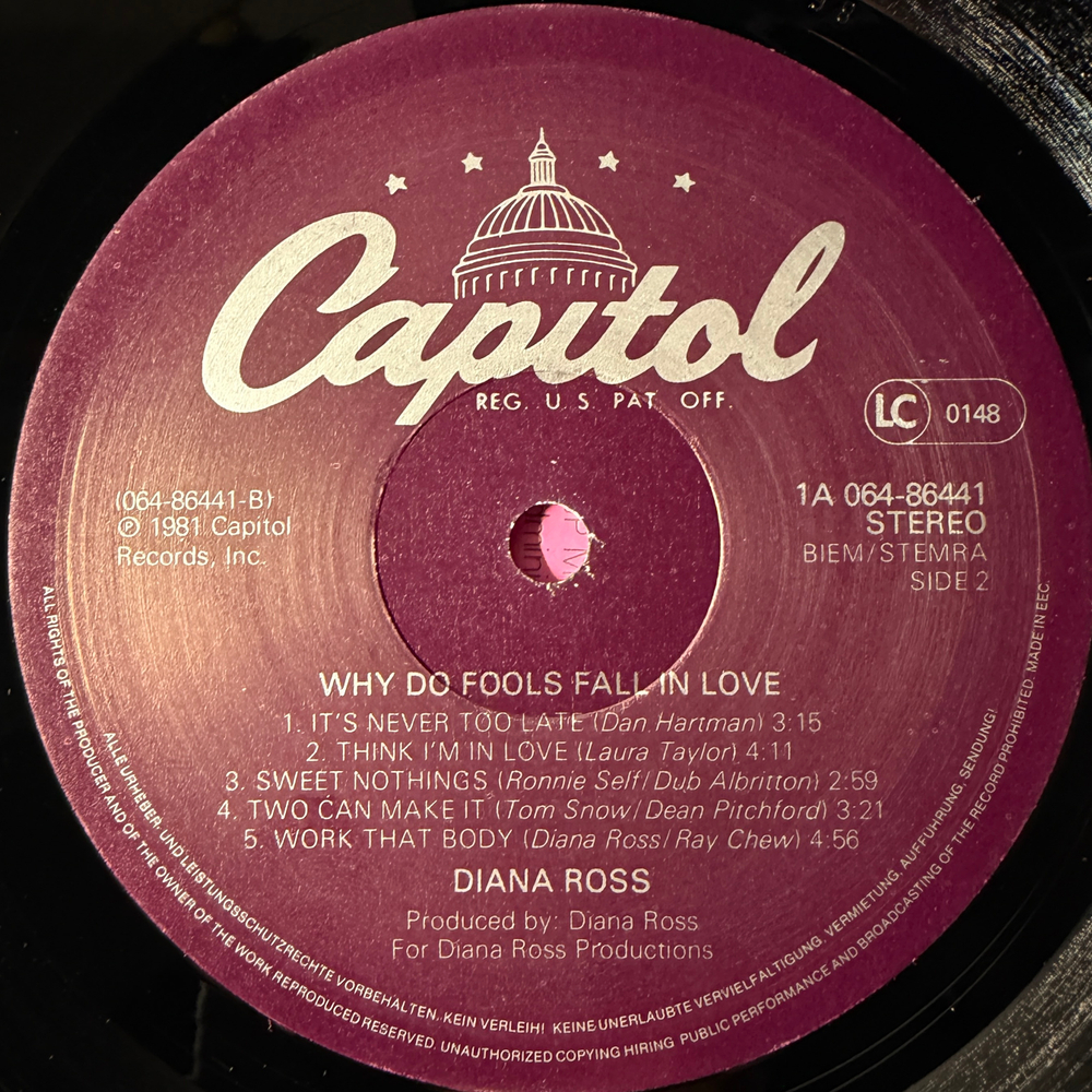 Diana Ross- Why Do Fools Fall In Love (Европа 1981г.)