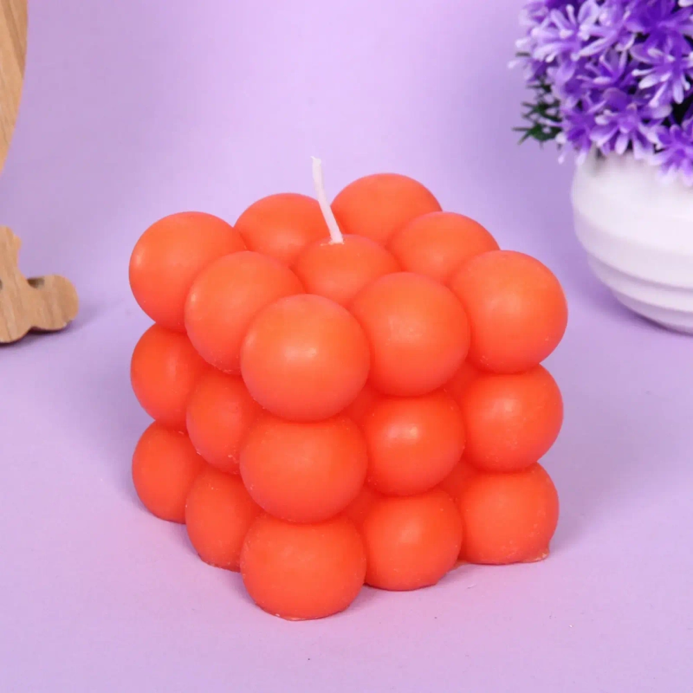 Свеча «Bubble cube» 7 см, Персик