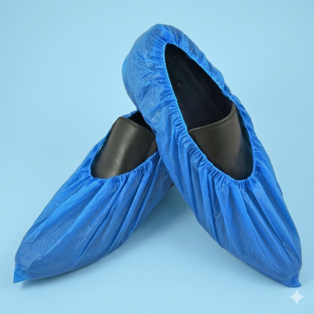Бахилы анти-скользящие,40*17cm синие Бахилы анти-скользящие,40*17cm синие