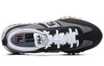 FILA Brick Textile, Synthetic Leather, Split Cow Leather Low top Casual Shoes Men"s Gray Black