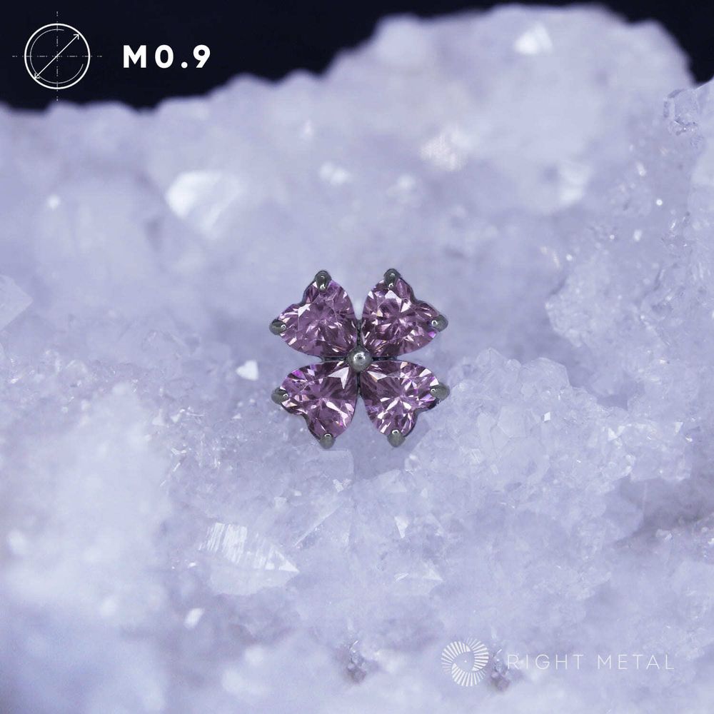 Clover Heart Amethyst CZ Clover Heart Amethyst CZ