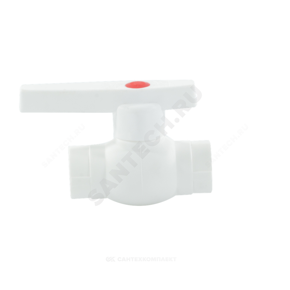 Кран шаровой PP-R белый Дн 25 внутренняя пайка OPTIMA VALFEX VALF 10145025
