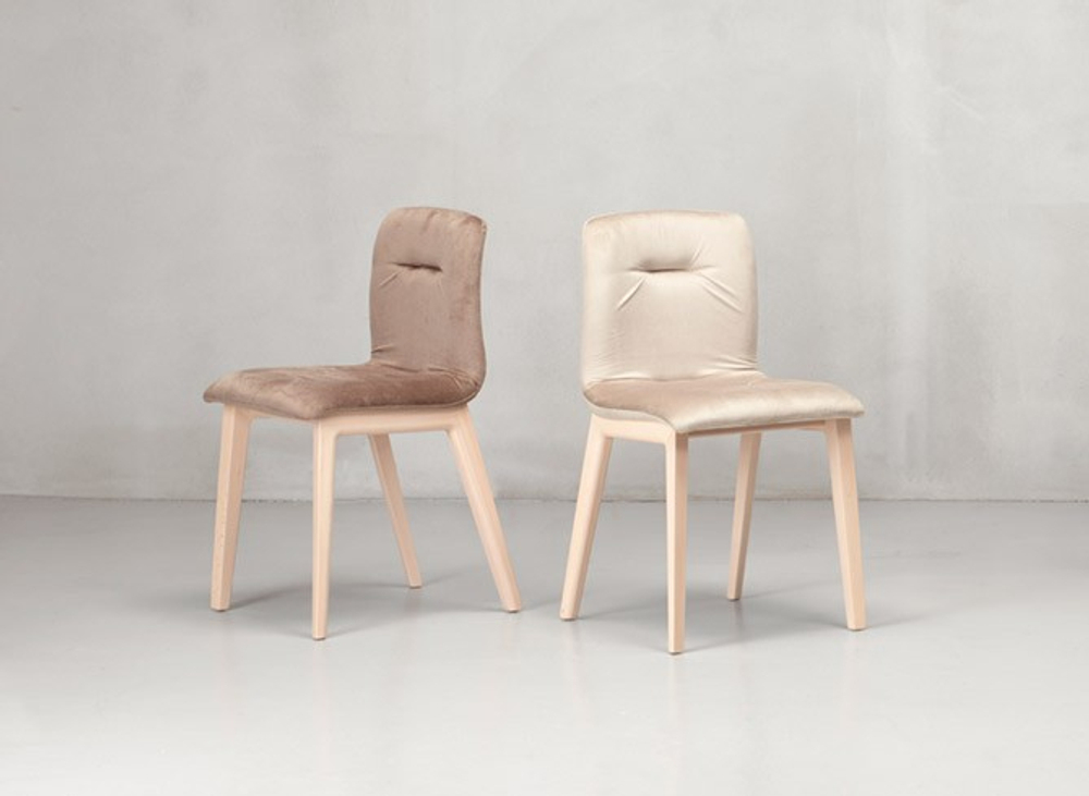 Стул с обивкой Scab Design Natural Alice Pop, дымчатый бук, красный