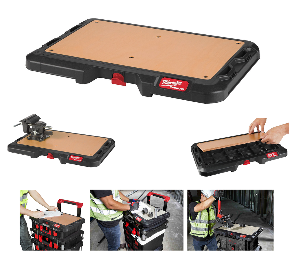 Рабочая поверхность Milwaukee PACKOUT 60 x 650 x 380 мм, для легких монтажных работ, письма, эскизов, работы на ноутбуке 4932472128