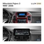 Магнитола для Mitsubishi Pajero 3, Montero 3 1999-2006 - Teyes LUX ONE 360 монитор 12.3" 2K QLED на Android 10, Быстрая, CarPlay, 4G SIM-слот, 4 камеры в комплекте