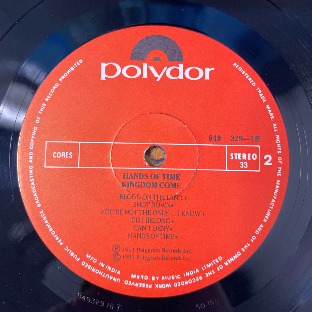 Винтажная виниловая пластинка LP Kingdom Come Hands Of Time (Индия 1991)