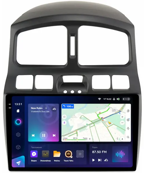 Магнитола для Hyundai Santa Fe 1 2000-2013 - Teyes CC3-2K QLed Android 10, Быстрая, SIM-слот, CarPlay