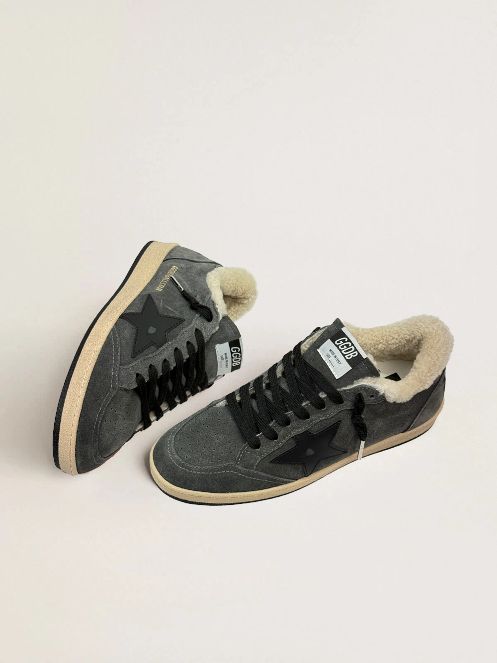 Men’s Ball Star in grey suede with gray nubuck star and heel tab