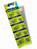 Батарейки таблетки Ergolux AG13 LR44, 357 А, 1,5 В, щелочные (алкалиновые), для часов, игрушек, 10 блистеров / 100 батареек
