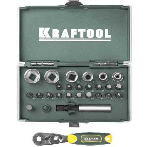 Биты торсионные кованые набор 26 предметов KRAFTOOL, 26065-H26