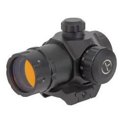 Коллиматор Target Optic 1x21, Weaver, красная марка, точка 2 MOA - вид спереди в пол-оборота