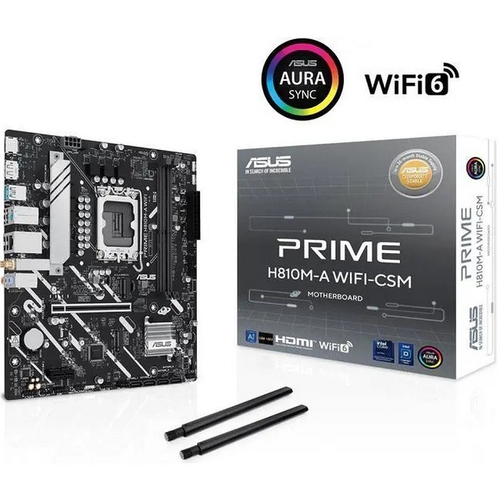 Материнская плата ASUS PRIME H810M-A WIFI-CSM (LGA1851/H810/2xDDR5/PCI-Ex16/PCI-Ex1/2xM.2/Wi-Fi/BT/GLAN/HDMI/DP/mATX)