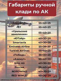 Сумка для ручной клади 40x30x20 в самолет, дорожная, для путешествий и поездок цвет Красный
