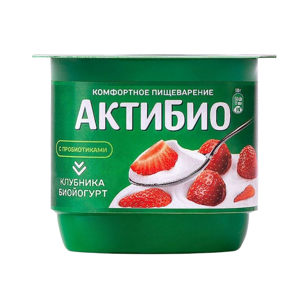 Йогурт Актибио 130г Клубника, шт
