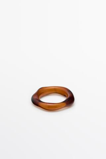 Massimo Dutti Неровное стеклянное кольцо, карамельный