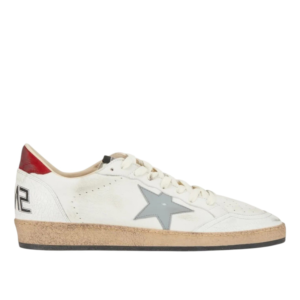 Кеды Golden Goose Ball Star / Серая звезда / красная пятка муж